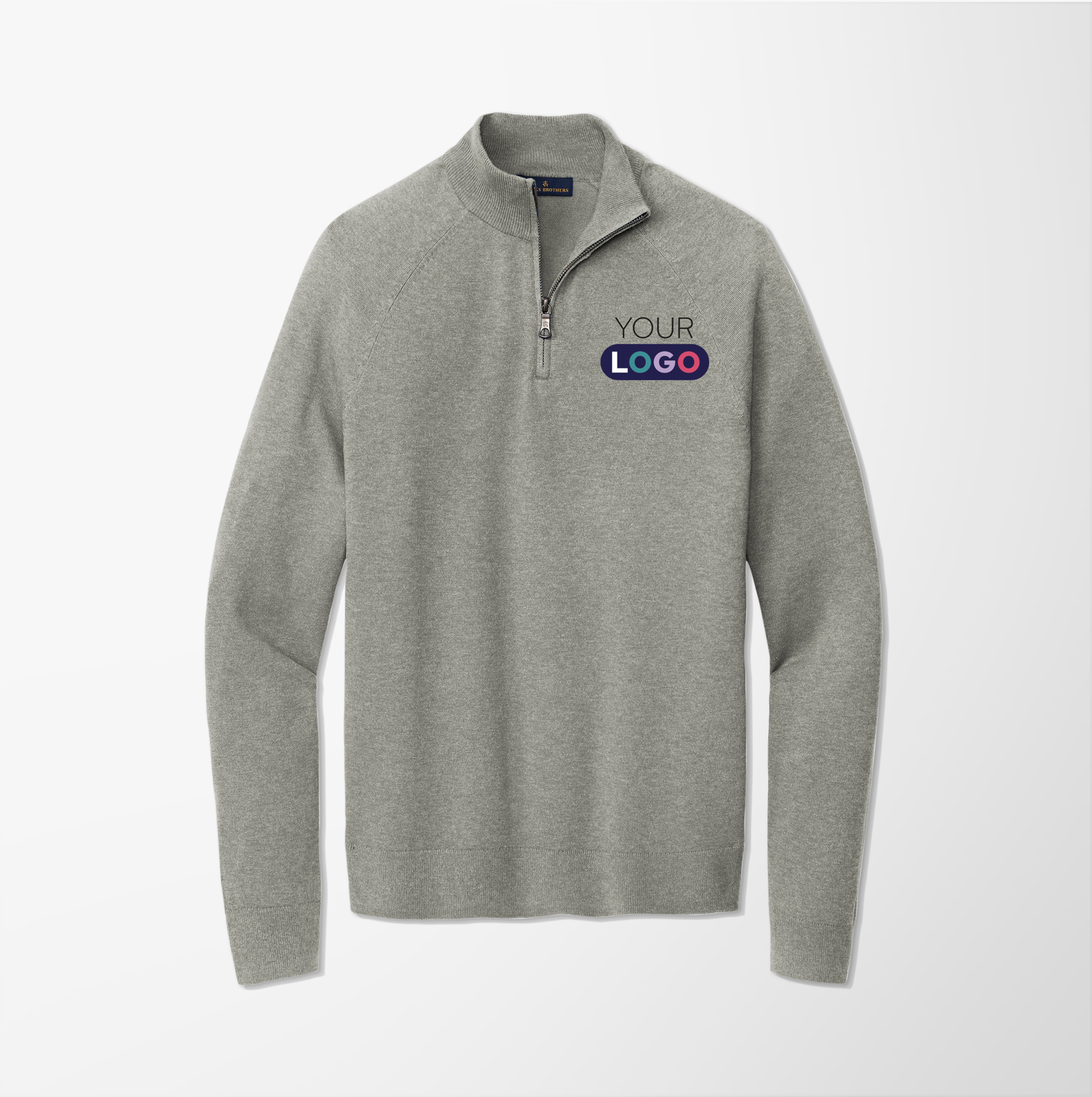 Custom Brooks Brothers® Cotton Stretch 1/4-Zip Sweater | Pens.com