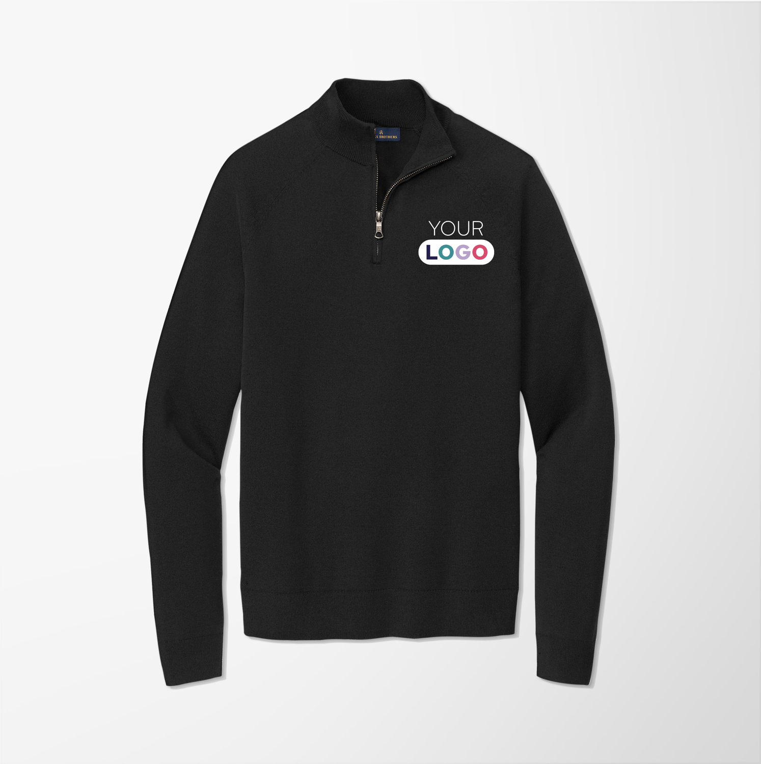 Custom Brooks Brothers® Cotton Stretch 1/4-Zip Sweater | Pens.com