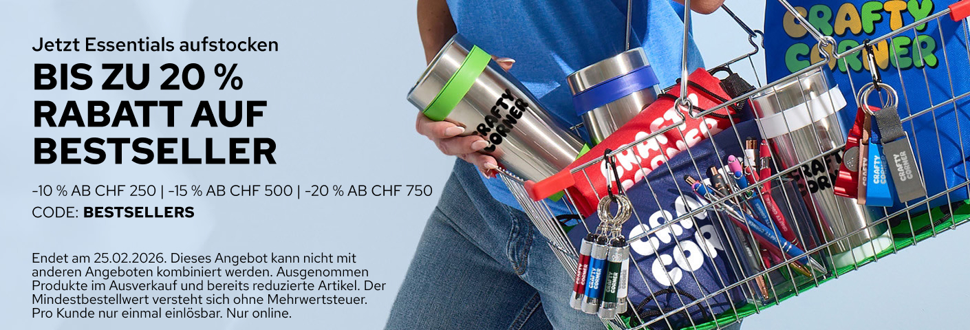 Bis zu 20 % Rabatt auf Werbeartikel