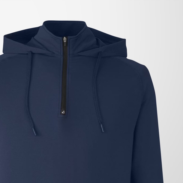 Swannies Adult Quarter-Zip Hooded Vandyke Pullover