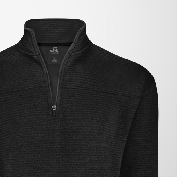 J. America Adult Quarter-Zip Pebbled Fleece Pullover