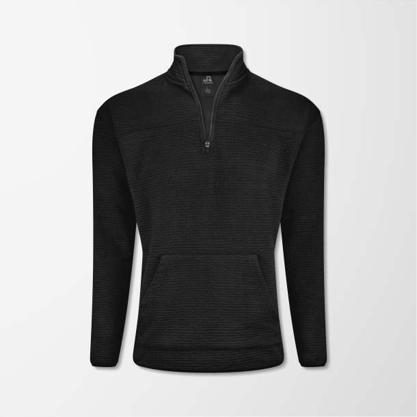 J. America Adult Quarter-Zip Pebbled Fleece Pullover