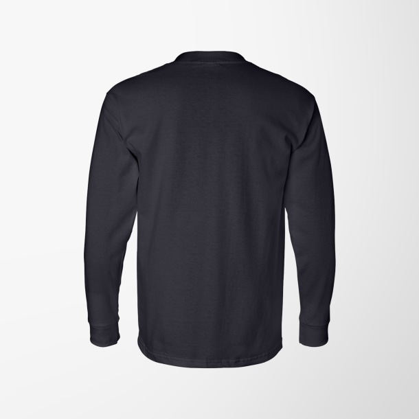 Bayside Adult Long-Sleeve Cotton T-Shirt with Pocket