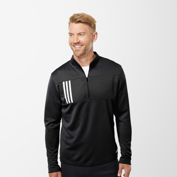 adidas® Men's Quarter-Zip Double-Knit Pullover
