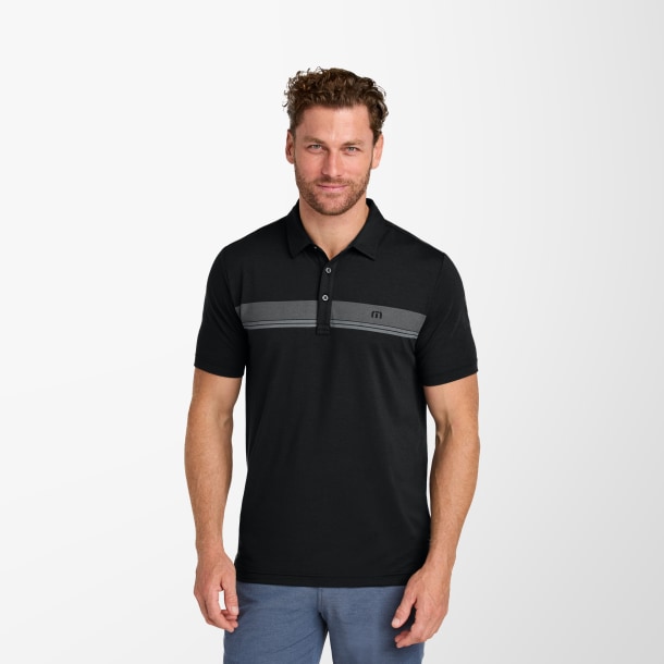 TravisMathew Men's Striped Glenview Polo