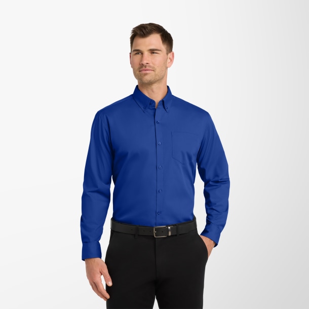 Port Authority® Men's Long-Sleeve Poplin Carefree Shirt