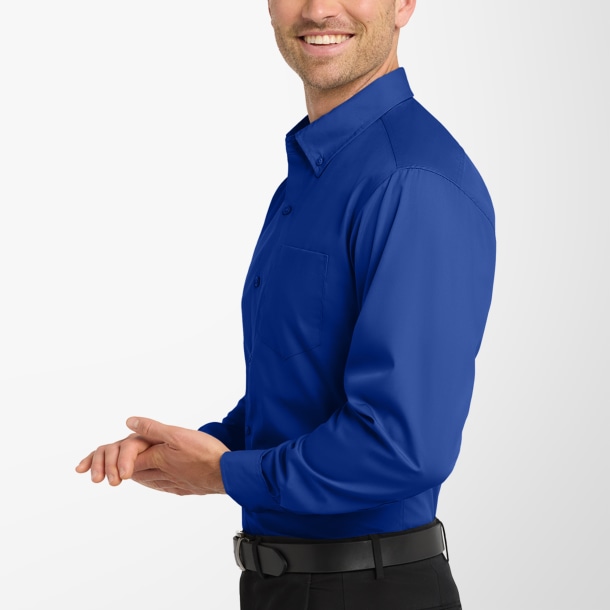 Port Authority® Men's Long-Sleeve Poplin Carefree Shirt