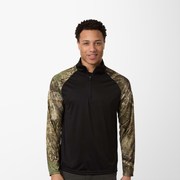 Realtree® Adult Quarter-Zip Colorblock Performance Pullover