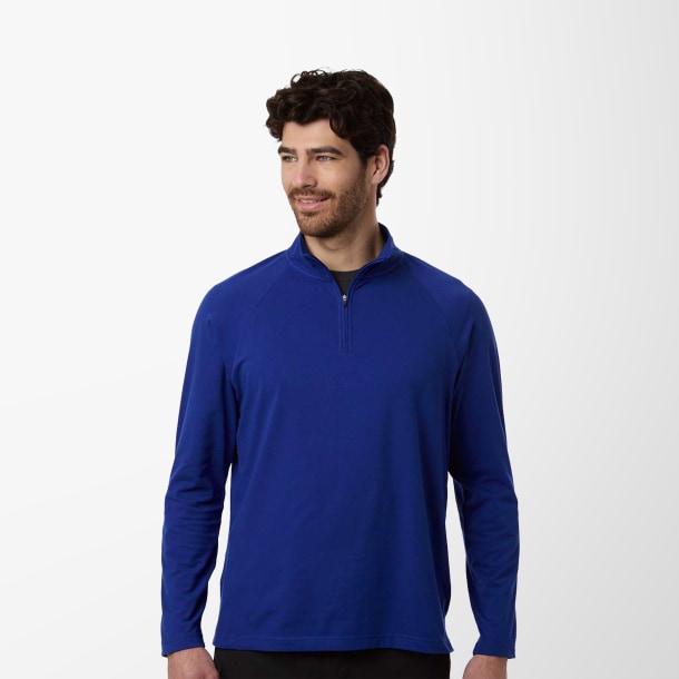 Devon & Jones Men's Quarter-Zip Pebbled Seaton Pullover