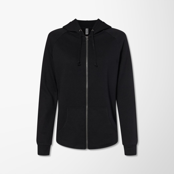 Independent Trading Co. Women's Full-Zip Wave Wash California Hoodie