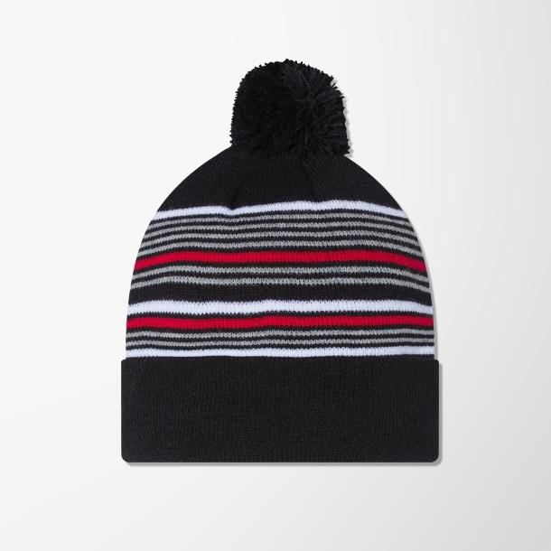 Sportsman Striped Cuffed Pom-Pom Beanie