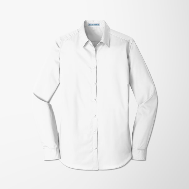 Port Authority® Women's Long-Sleeve Poplin Carefree Shirt