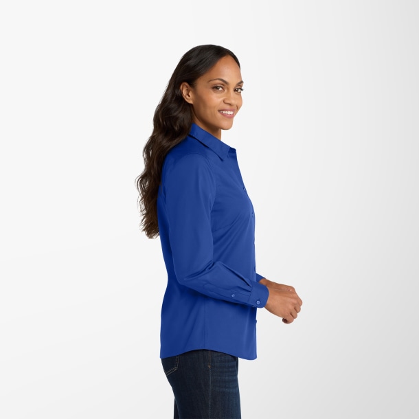 Port Authority® Women's Long-Sleeve Poplin Carefree Shirt