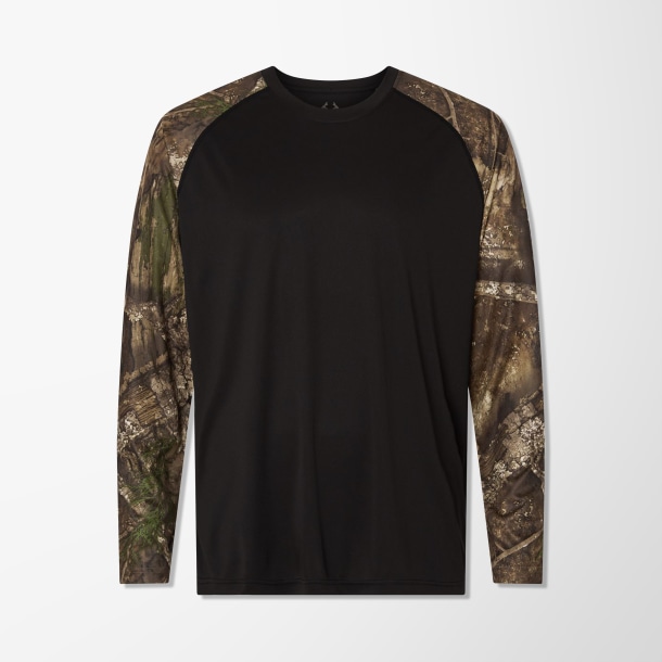 Realtree® Adult Long-Sleeve Colorblock Performance T-Shirt