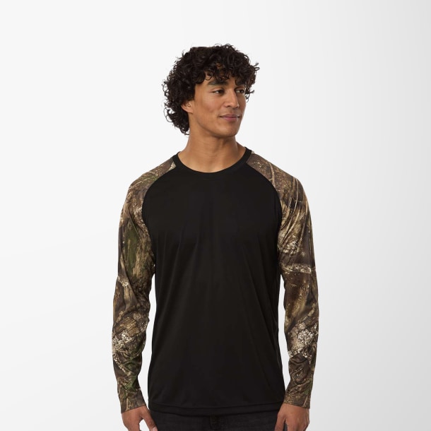 Realtree® Adult Long-Sleeve Colorblock Performance T-Shirt