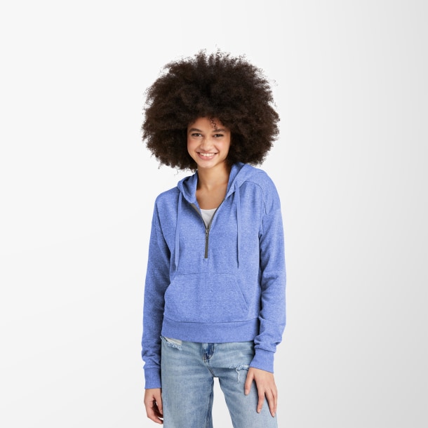 District® Women's Quarter-Zip Fleece Perfect Tri® Hoodie