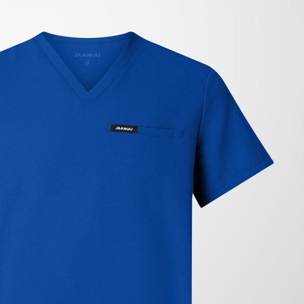 Jaanuu Men's V-Neck Platt Scrub Top