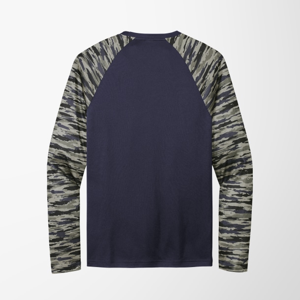 Sport-Tek® Men's Long-Sleeve Camo Colorblock Drift T-Shirt