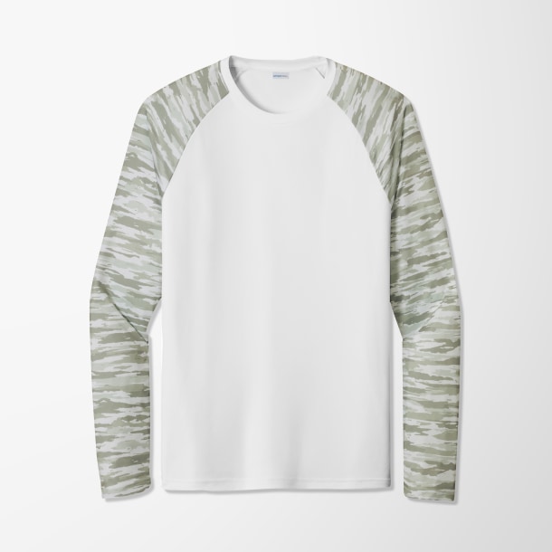 Sport-Tek® Men's Long-Sleeve Camo Colorblock Drift T-Shirt