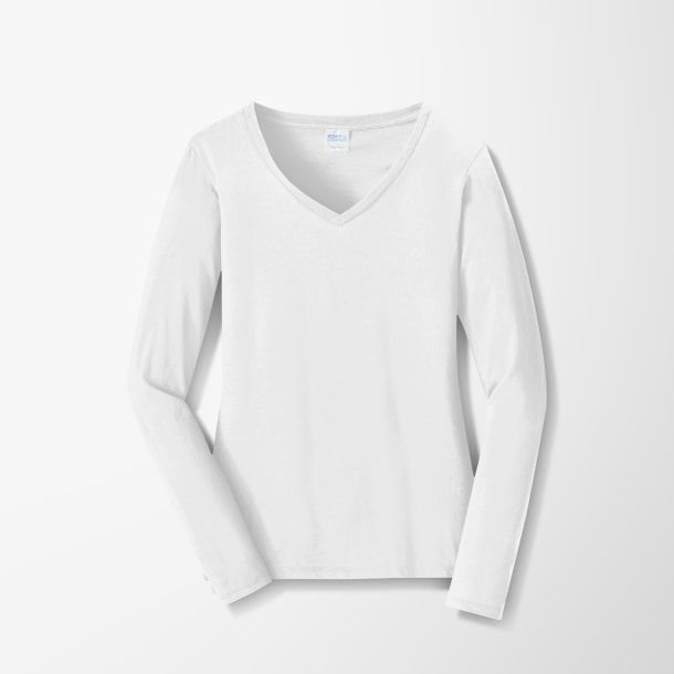 Port & Company® Women's Long-Sleeve V-Neck Fan Favorite™ T-Shirt