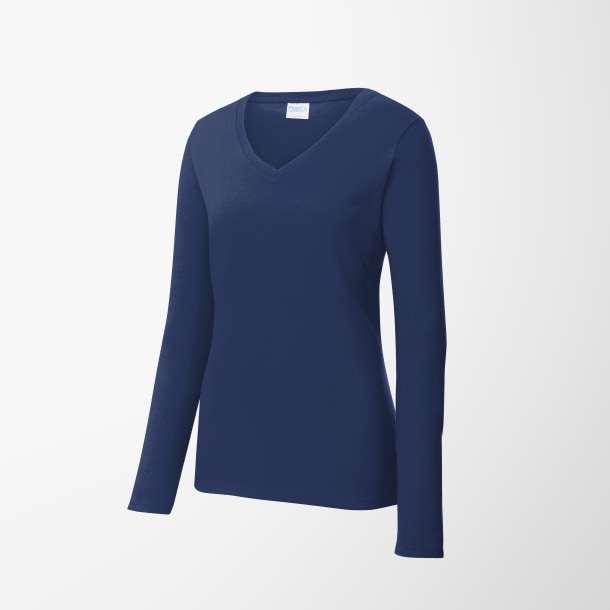 Port & Company® Women's Long-Sleeve V-Neck Fan Favorite™ T-Shirt