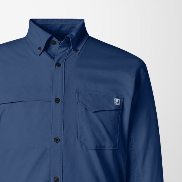HUK Men's Long-Sleeve Tide Point Shirt