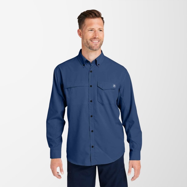 HUK Men's Long-Sleeve Tide Point Shirt