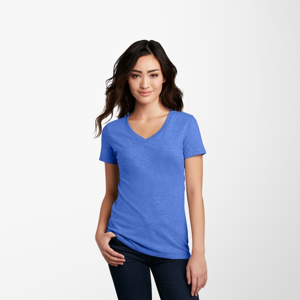 District® Women’s V-Neck Perfect Blend® CVC T-Shirt