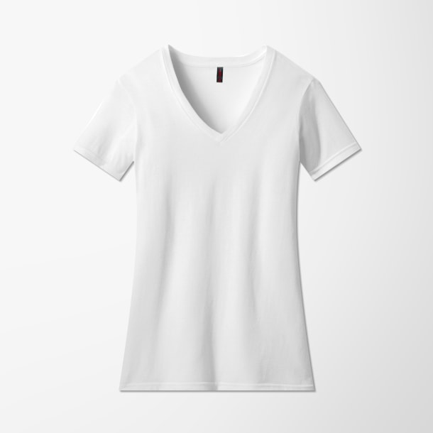 District® Women’s V-Neck Perfect Blend® CVC T-Shirt