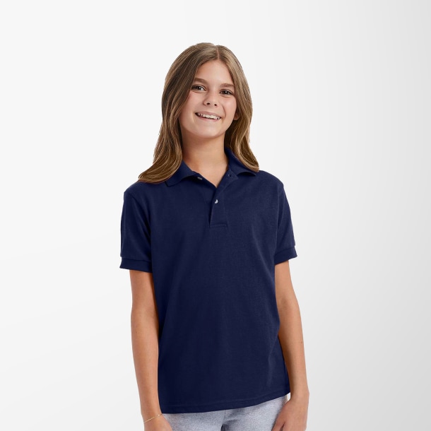 Hanes Youth Jersey Ecosmart® Polo