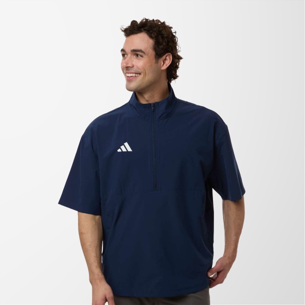 adidas® Men's Short-Sleeve Quarter-Zip Pullover
