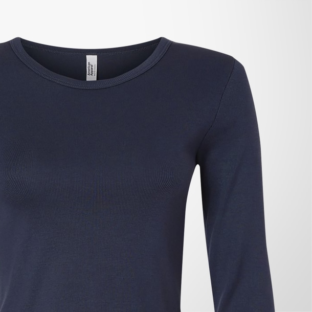 American Apparel Women's Long-Sleeve Cropped Baby Rib T-Shirt