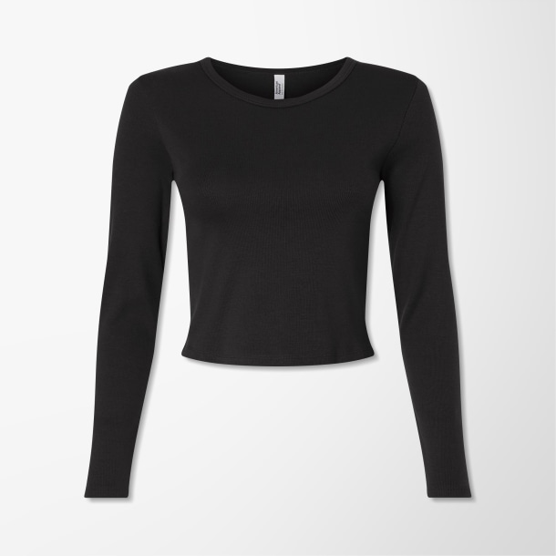 American Apparel Women's Long-Sleeve Cropped Baby Rib T-Shirt