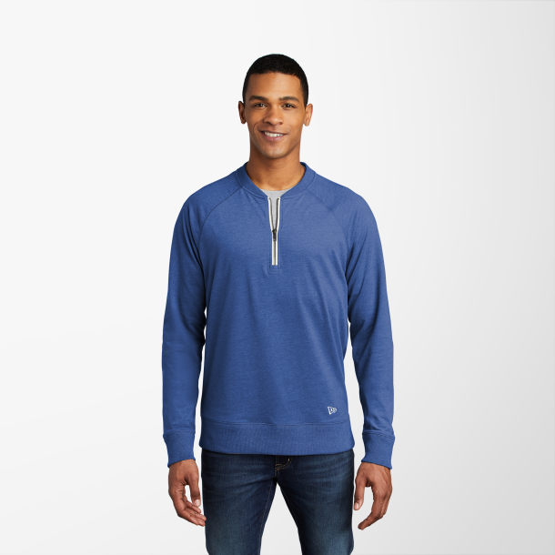 New Era® Adult Quarter-Zip Cotton-Blend Pullover