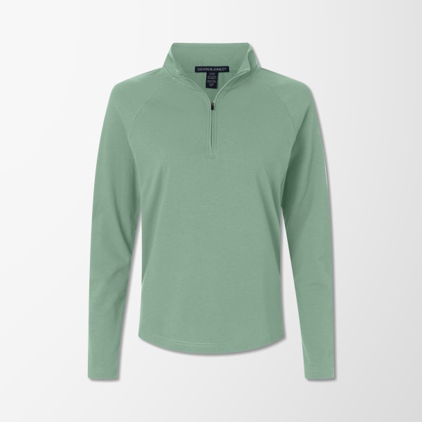 Devon & Jones Women's Quarter-Zip Pebbled Seaton Pullover