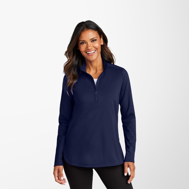 Port Authority® Women's Quarter-Zip Double Knit Pullover