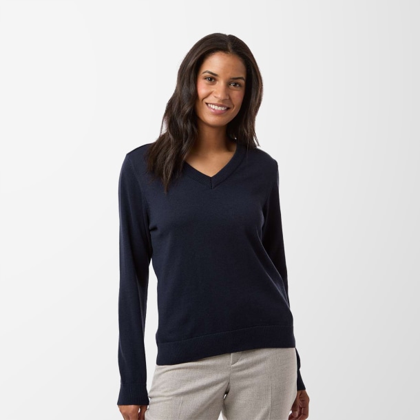 Devon & Jones Women's V-Neck New Classics Sweater