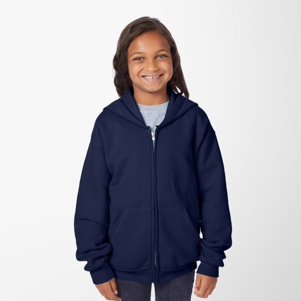Hanes Youth Full-Zip EcoSmart® Youth Hoodie