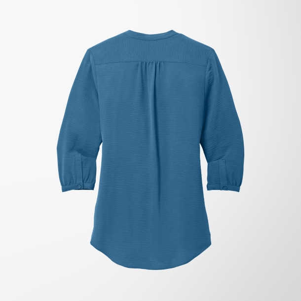 Port Authority® Women's 3/4-Sleeve Textured Crepe Tunic Top