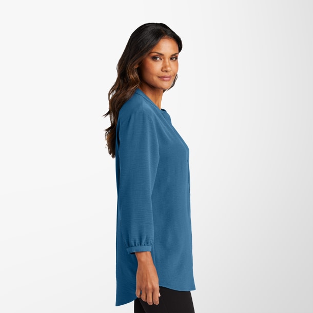 Port Authority® Women's 3/4-Sleeve Textured Crepe Tunic Top