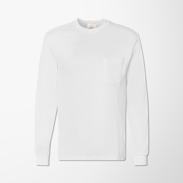 Hanes Men's Long-Sleeve Authentic T-Shirt with Pocket