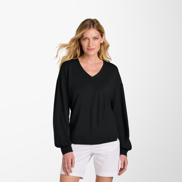 TravisMathew Women's Long-Sleeve V-Neck T-Shirt