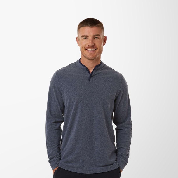 adidas® Men's Long-Sleeve Henley T-Shirt