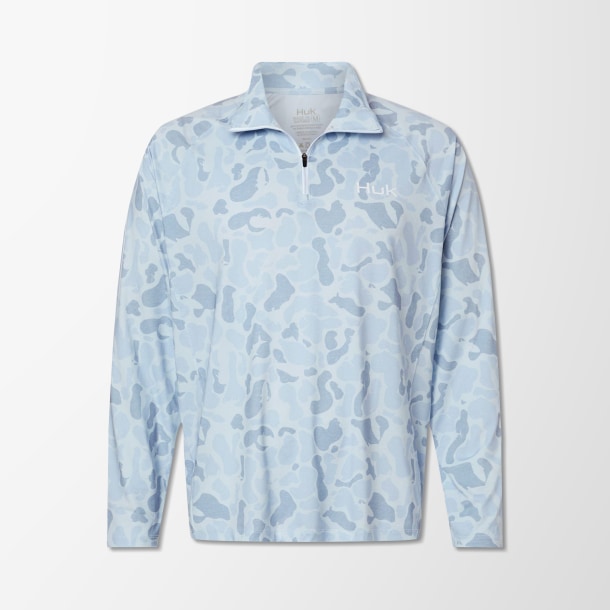 HUK Men's Printed Quarter-Zip Airweight Pullover