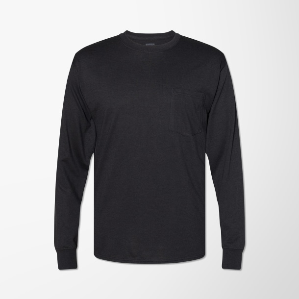 Hanes Men's Long-Sleeve Workwear T-Shirt with Pocket