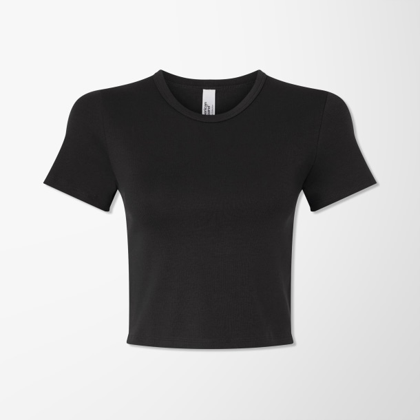 American Apparel Women's Cropped Baby Rib T-Shirt