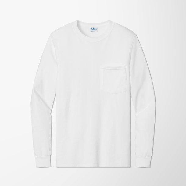 Port & Company® Adult Long-Sleeve Essential T-Shirt with Pocket
