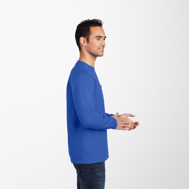 Port & Company® Adult Long-Sleeve Essential T-Shirt with Pocket