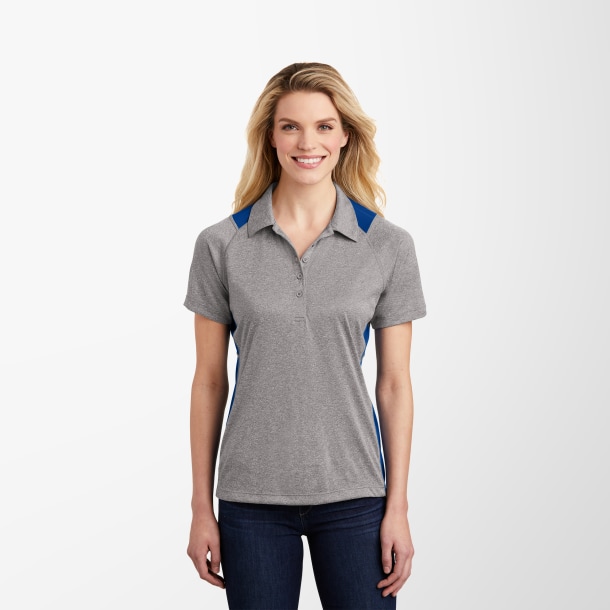Sport-Tek® Women's Colorblock Heather Contender™ Polo
