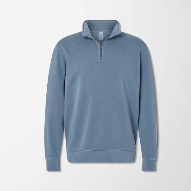 Independent Trading Co. Adult Quarter-Zip Pigment-Dyed Pullover
